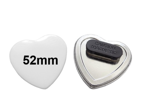 52x57mm Herz-Button mit Doppel-Textilmagnet 52x57mm Herz-Button mit Doppel-Textilmagnet