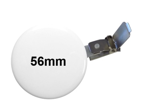 56mm Button mit Hosenträgerclip 56mm Button mit Hosenträgerclip