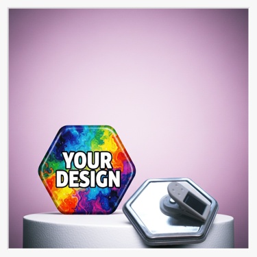 58mm Hexagonalbutton mit Krokoclip