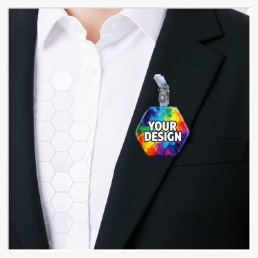 58x65mm Hexagon-Button mit Hosenträger-Clip – Moderne Wabenform & industrieller Halt