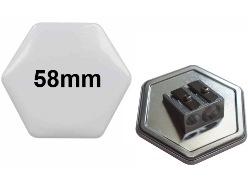 58x65mm Hexagonal-Button mit Doppel-Anspitzer