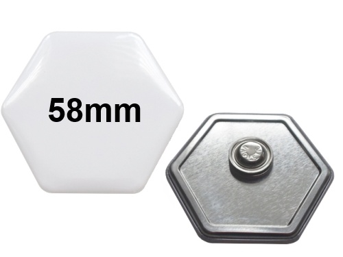 58x65mm Hexagonal-Button mit Textilmagnet 58x65mm Hexagonal-Button mit Textilmagnet