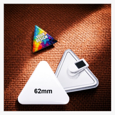 62x67mm Dreieck-Buttons mit 360° Kunststoff-Clip selbst gestalten