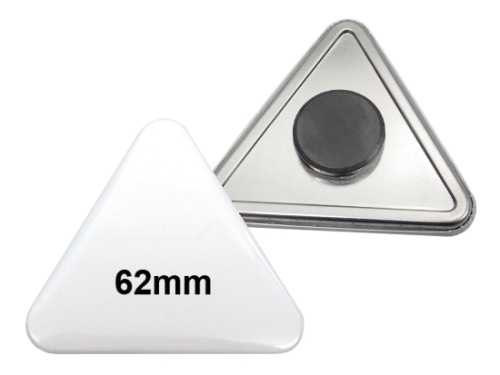 62x67mm Dreieck-Button mit Tafelmagnet 62x67mm Dreieck-Button mit Tafelmagnet