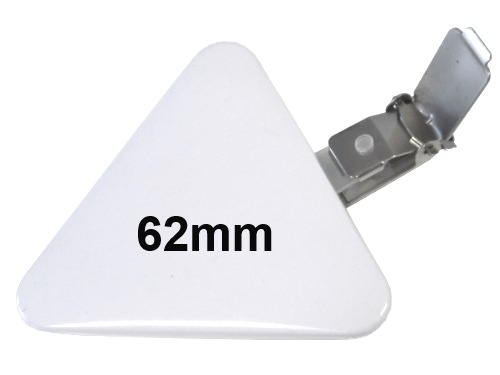 62x67mm Dreieck-Button mit Hosenträgerclip 62x67mm Dreieck-Button mit Hosenträgerclip