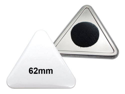 62x67mm Dreieck-Button mit Klettpunkt 62x67mm Dreieck-Button mit Klettpunkt
