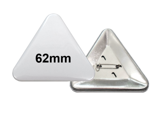 62x67mm Dreieck-Button mit Sicherheitsnadel 62x67mm Dreieck-Button mit Sicherheitsnadel