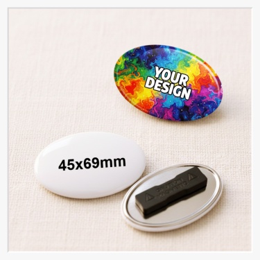 ein ovaler Button mit Premiummagnet