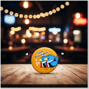 JGA Anstecker-Set „Vogel Bräutigam“ – 12 Stück für die Crew