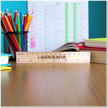 Holzlineal Lasergravur Buttonschmiede