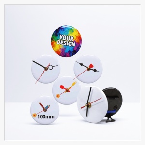 Individuelle Button-Uhr selbst gestalten – 100mm Wanduhr bedrucken