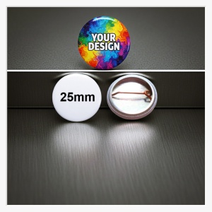 25mm Button mit Bogennadel – Der dezente Ansteck-Pin für jeden Look