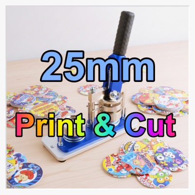 Professioneller Print & Cut Service: Ihre 25mm Button-Vorlagen fertig gedruckt & gestanzt