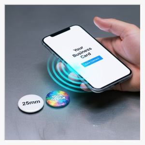 25mm Smart-Button mit NFC-Chip – Die kleinste digitale Visitenkarte der Welt