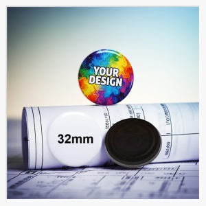 32mm Neodym-Magnet (Kunststoff) – Der moderne Allrounder für Ihr Branding