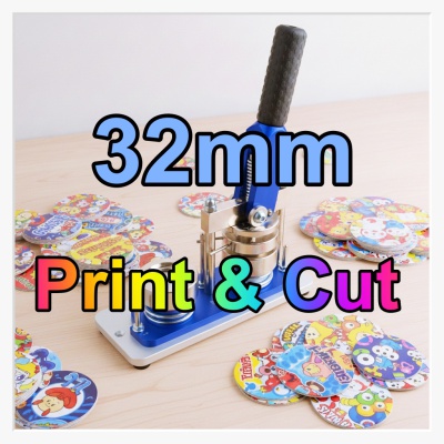 Professioneller Print & Cut Service: Ihre 32mm Button-Vorlagen fertig gedruckt & gestanzt