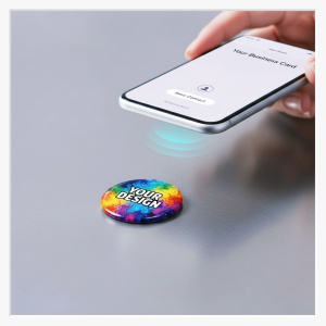 32mm Smart-Button mit NFC-Chip – Klein, dezent & digital vernetzt
