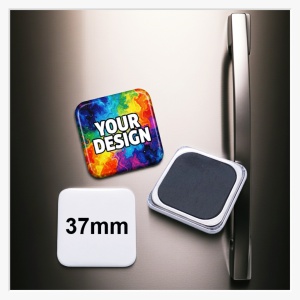 37mm Softmagnet quadratisch – Dein Foto im modernen Look, sanft zum Kühlschrank