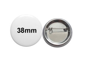 Profi-Material für Ihre Buttonmaschine: 38mm Rohlinge mit Sicherheitsnadel | 100er Set