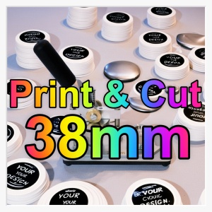 Professioneller Print & Cut Service: Ihre 38mm Button-Vorlagen fertig gedruckt & gestanzt