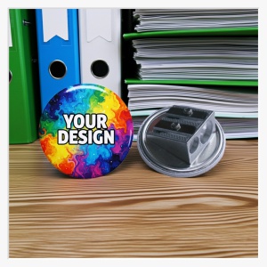 44mm Rund-Button mit Doppel-Anspitzer – Das vielseitige 2-in-1 Tool