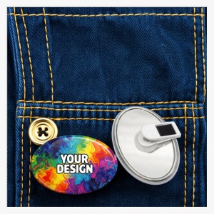 45x69mm ovale Buttons mit 360° Kunststoff-Clip selbst gestalten