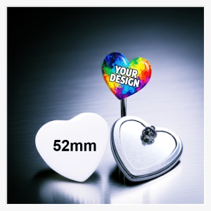 52x57mm Herz-Button mit Pin – Das Original aus 15 Jahren Erfahrung