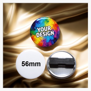56mm Button mit Doppel-Textilmagnet – Maximale Sichtbarkeit und doppelte Haltekraft