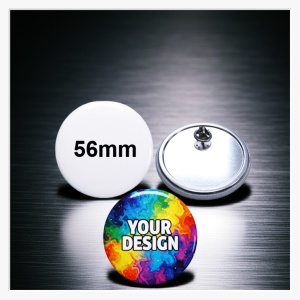 56mm Button mit Pin (Butterflyverschluss) – Der edle Anstecker für den großen Auftritt