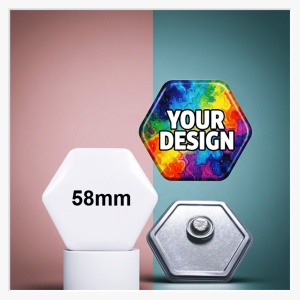 58x65mm Hexagonal-Button mit Kleidungsmagnet – Geometrische Präzision trifft auf maximalen Stoffschutz