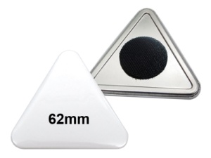62x67mm Dreieck-Button mit Klettverschluss – Markantes Design-Format