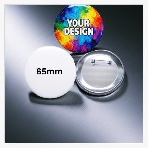 65mm Button mit Sicherheitsnadel – Viel Raum für Ihre Botschaft