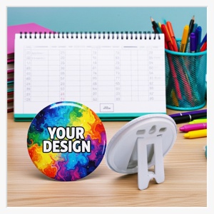 75mm Button Fotoständer & Wandbild – Edle Tischkarte selbst gestalten